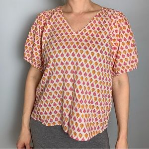 Floral V-Neck Women's Top